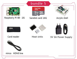 New 2019 Official Original Raspberry Pi 4 Model B Development Board Kit RAM 1G/2G/4G 4 Core CPU 1.5Ghz 3 Speeder Than Pi 3B+